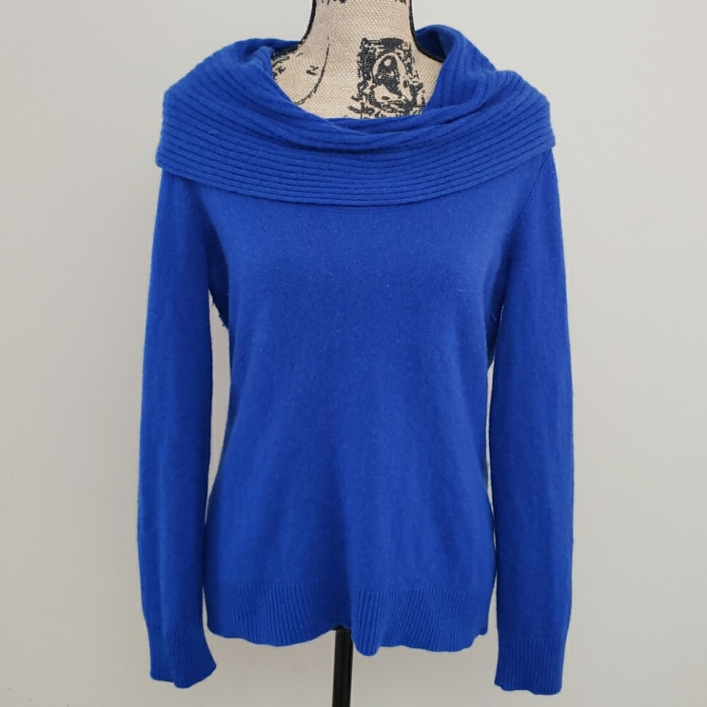 Antonio Melani bright blue cashmere sweater Sz L